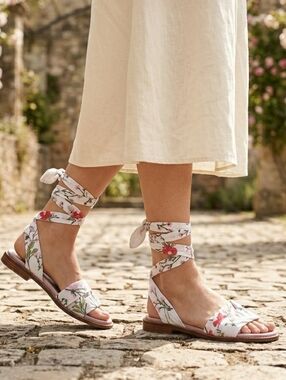 Marques / Almeida Floral Wrap Flat Sandals